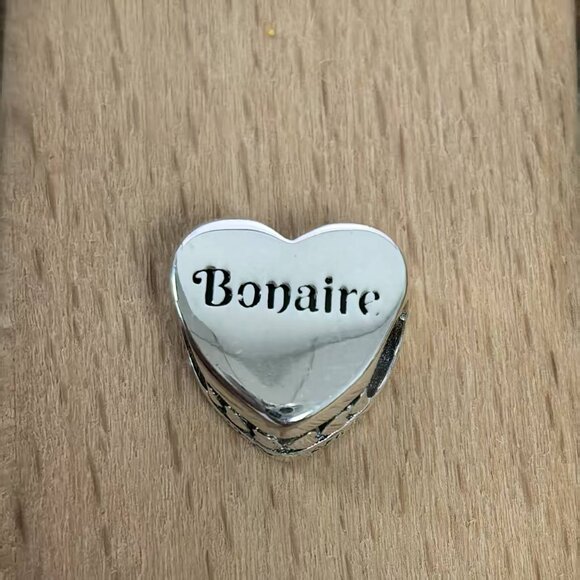 Pandora Bonaire Flag Heart Bead Charm, S925 Silver Bracelets - Picture 2 of 4